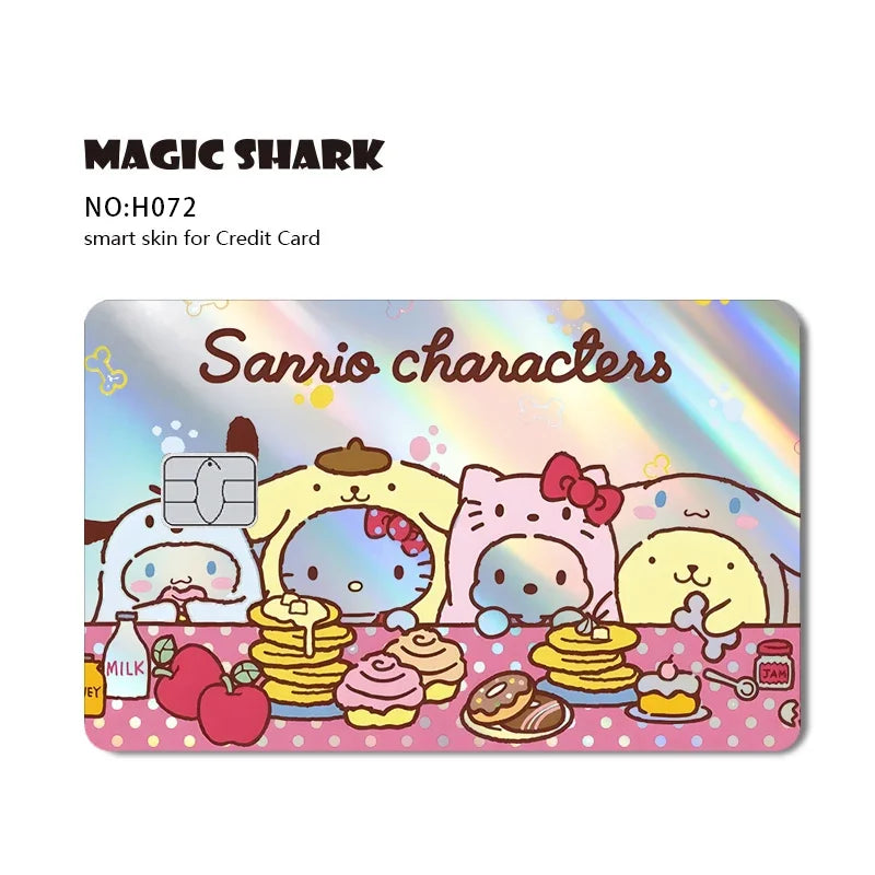 Hello Kitty Card Skin Stickers — Holographic Sanrio Debit Card Covers