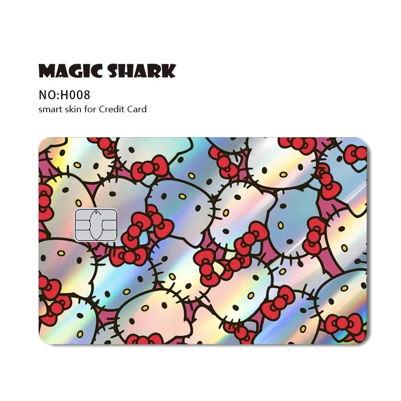 Hello Kitty Card Skin Stickers — Holographic Sanrio Debit Card Covers