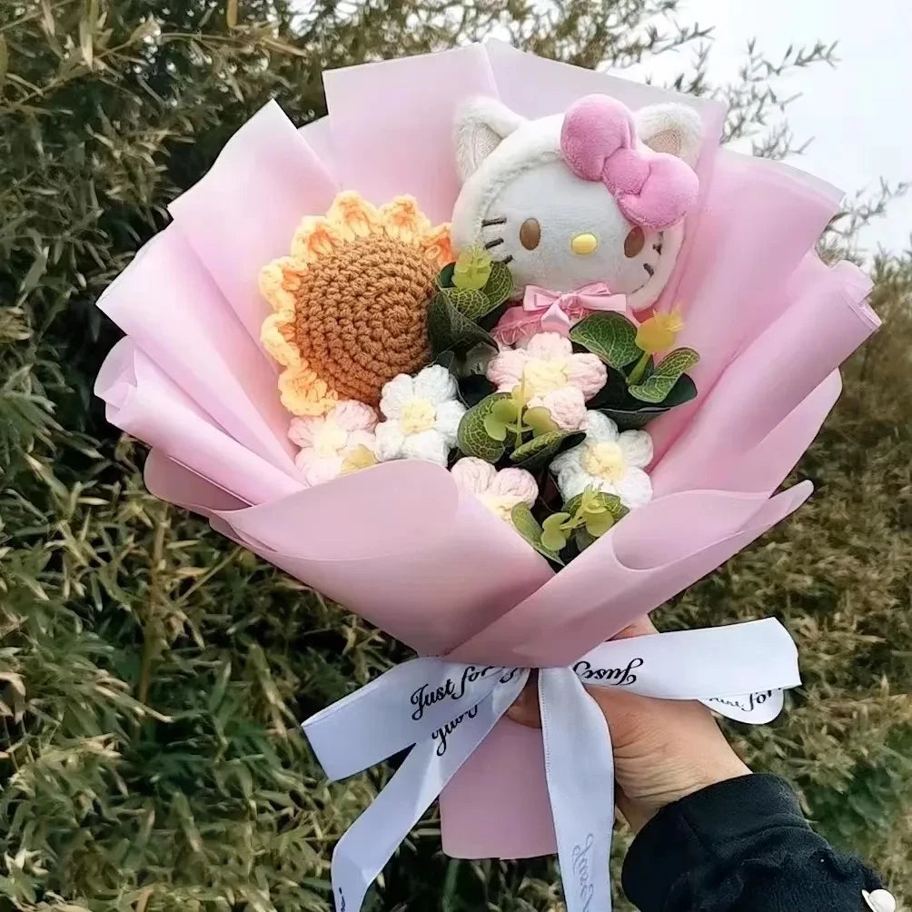 Hello Kitty Plush Rose Bouquet — Kawaii Sanrio Anime Flower Gift