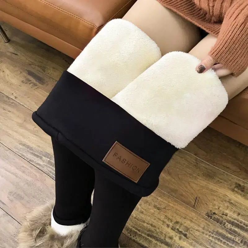 Lamb Cashmere Fleece Leggings — High-Waist Warm Winter Joggers
