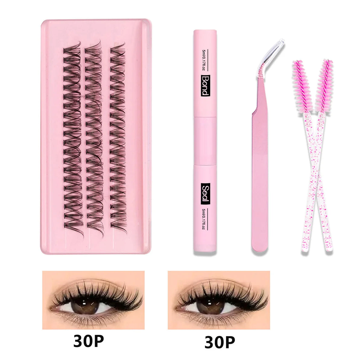 DIY Cluster Lash Extensions Kit — Reusable Wispy Faux Mink Lashes