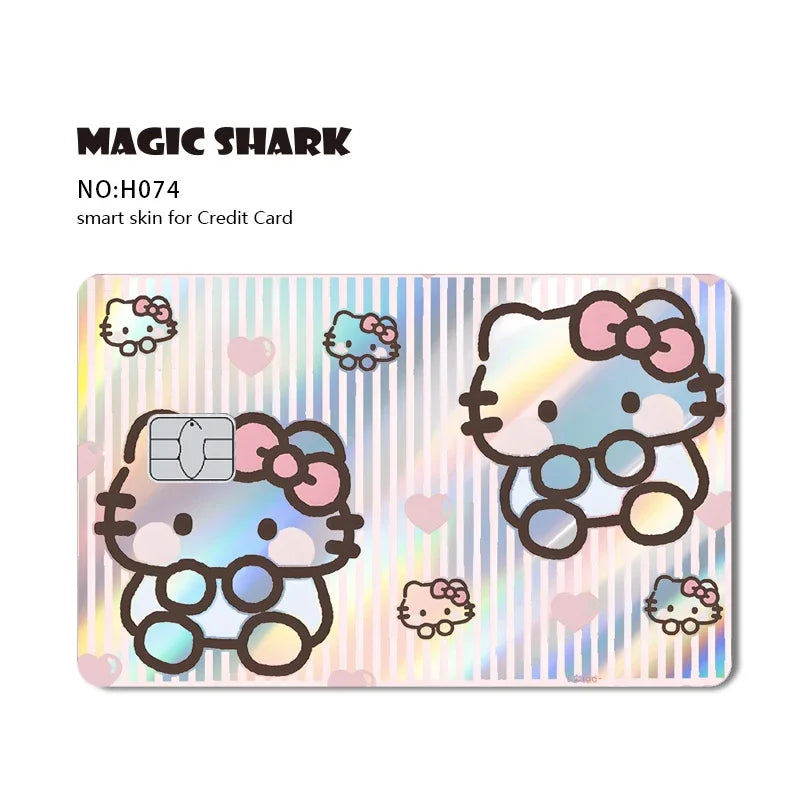 Hello Kitty Card Skin Stickers — Holographic Sanrio Debit Card Covers