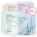 Korean Sheet Mask Set — Hydrating Collagen, Vitamin C & Centella Face Masks