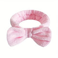 Plush Bow Rearview Mirror Cover — Cute Pink Car Mirror Accessory