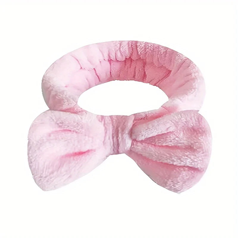 Plush Bow Rearview Mirror Cover — Cute Pink Car Mirror Accessory