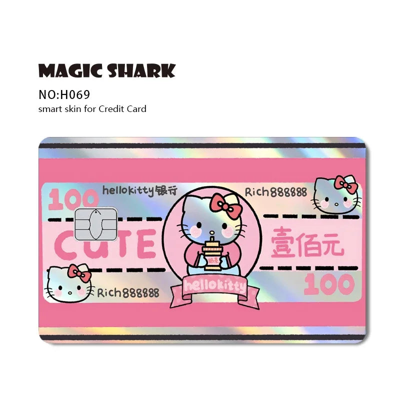 Hello Kitty Card Skin Stickers — Holographic Sanrio Debit Card Covers