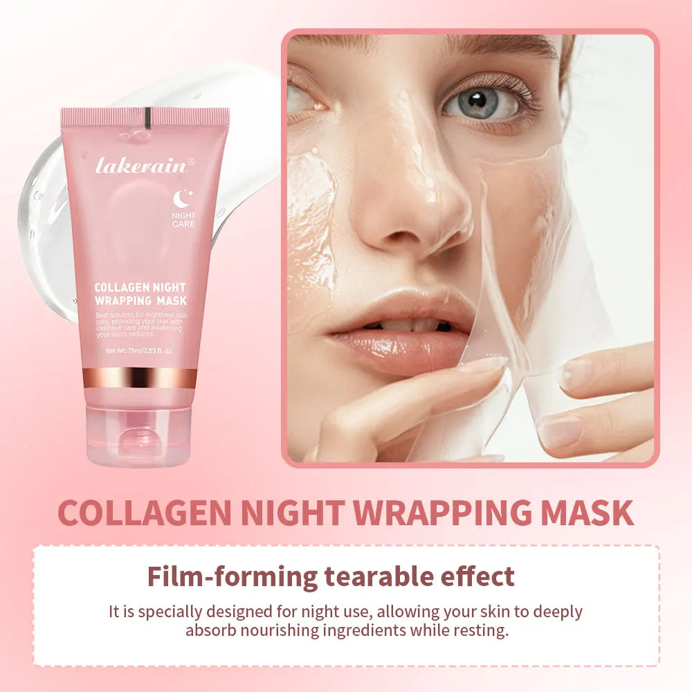 Korean Collagen Peel-Off Face Mask Anti-Wrinkle Lifting Overnight Bio Pack Night Wrapping Mask