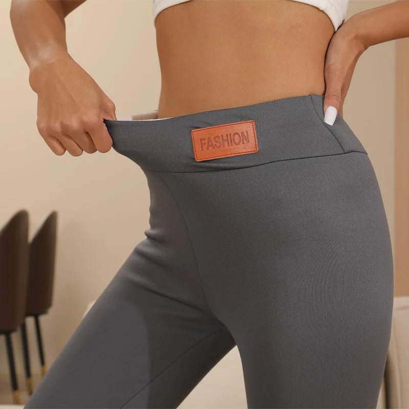 Lamb Cashmere Fleece Leggings — High-Waist Warm Winter Joggers