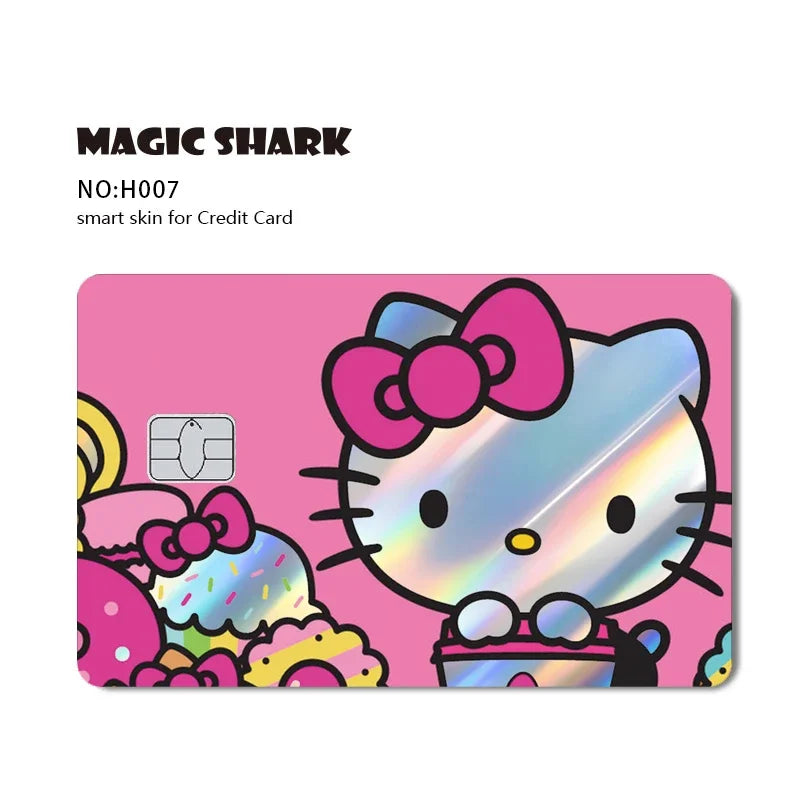 Hello Kitty Card Skin Stickers — Holographic Sanrio Debit Card Covers