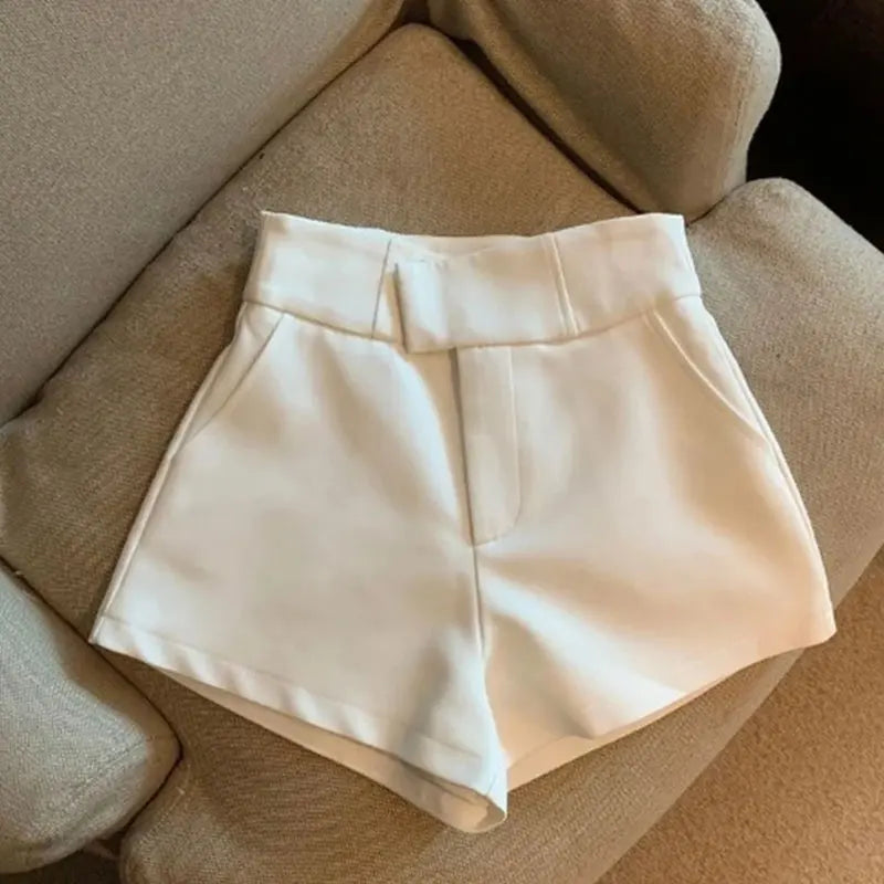 High-Waisted A-Line Shorts — Slim Casual Straight-Leg Shorts for Women