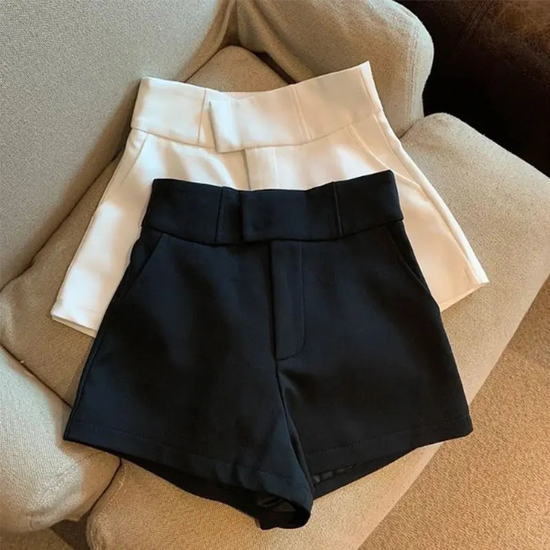 High-Waisted A-Line Shorts — Slim Casual Straight-Leg Shorts for Women
