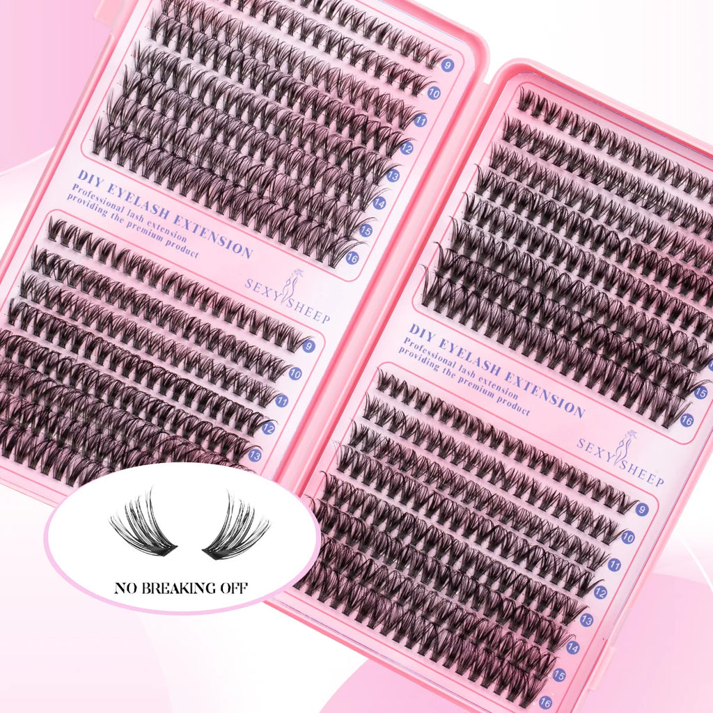 DIY Cluster Lash Extensions Kit — Reusable Wispy Faux Mink Lashes