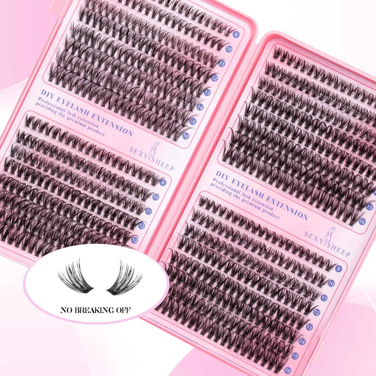 DIY Cluster Lash Extensions Kit — Reusable Wispy Faux Mink Lashes