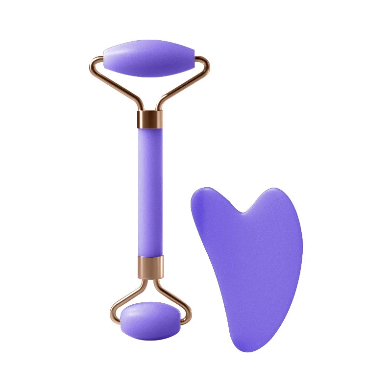 Facial Roller & Gua Sha Tool — Face, Neck & Eye Massage Skincare Set