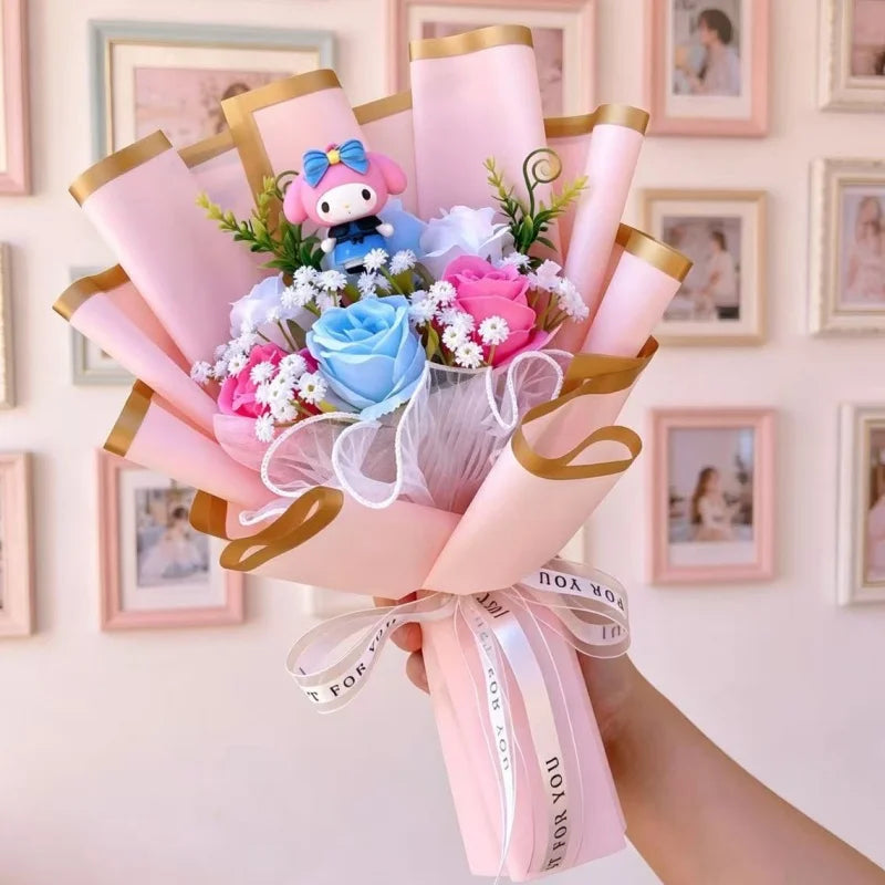 Sanrio Hello Kitty Flower Bouquet — Cute Artificial Rose Gift Bouquet